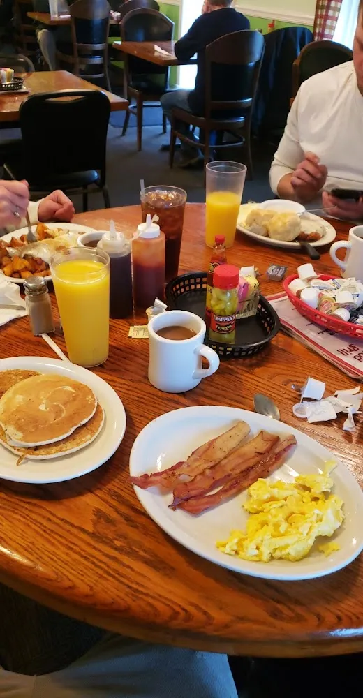 Bacon Pancakes Coffee Eggs